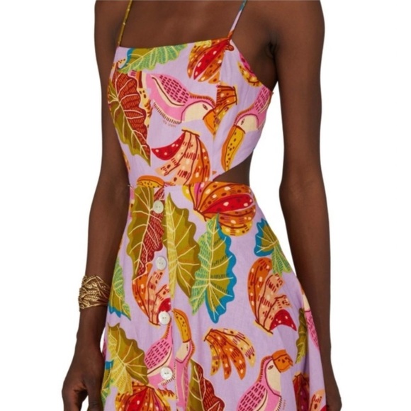 Farm Rio lilac bananas midi dress NWT - Picture 3 of 10